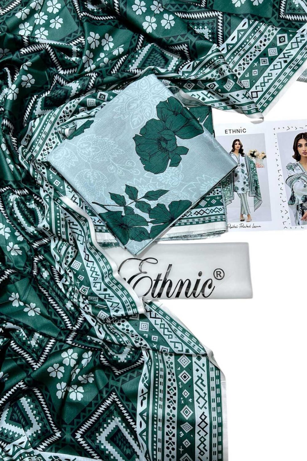 Ethnic Digital Printed Lawn 3-PIECE UNSTITCH ET02