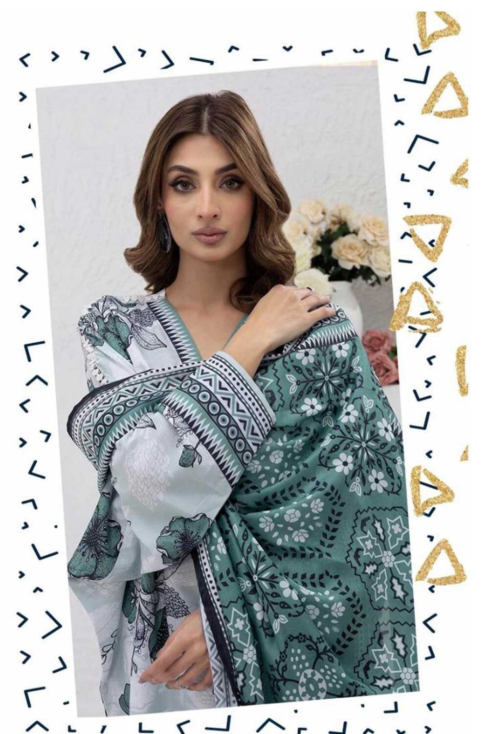 Ethnic Digital Printed Lawn 3-PIECE UNSTITCH ET02