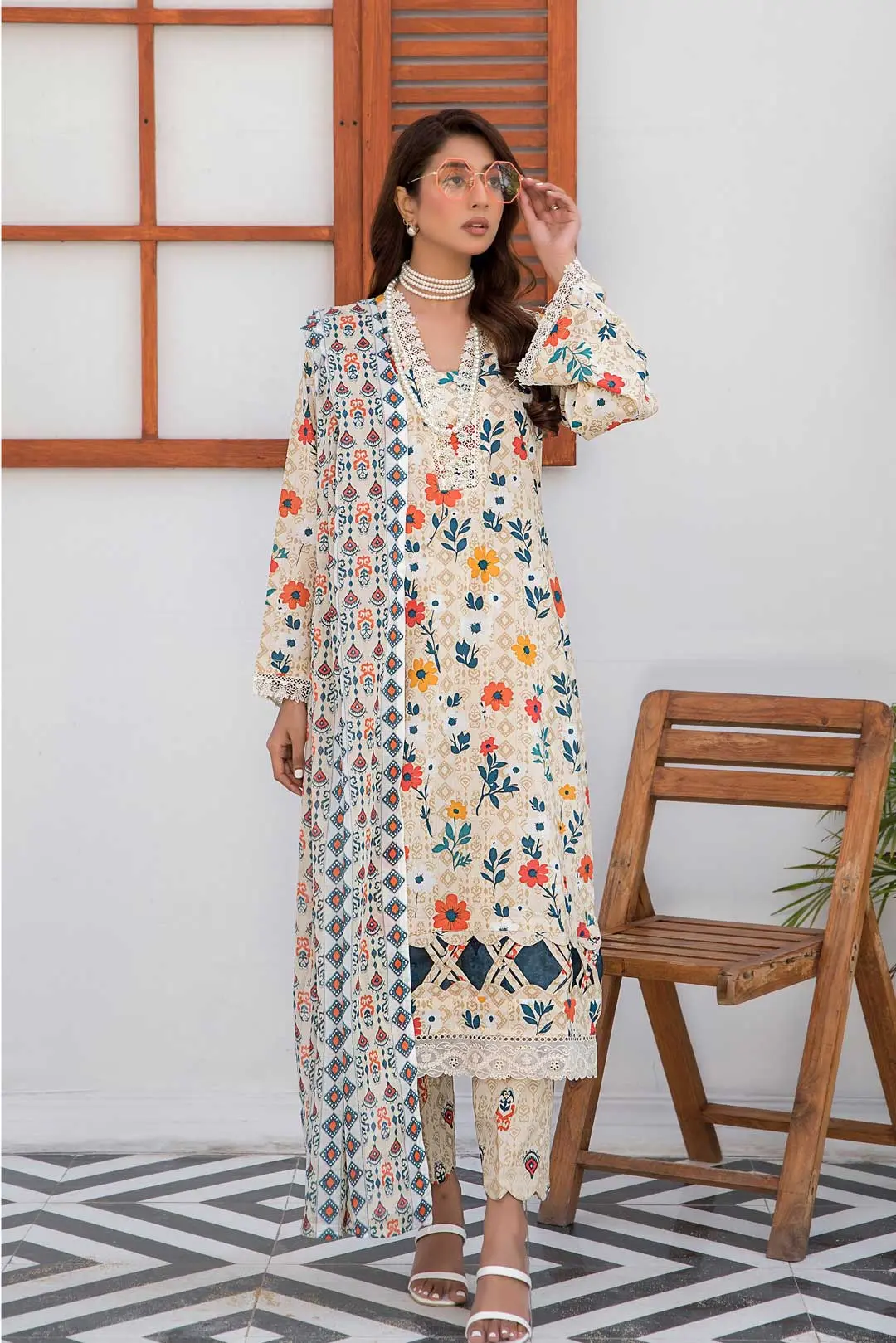 Abrish Eid Season 2025 3-PIECE UNSTITCH AB102