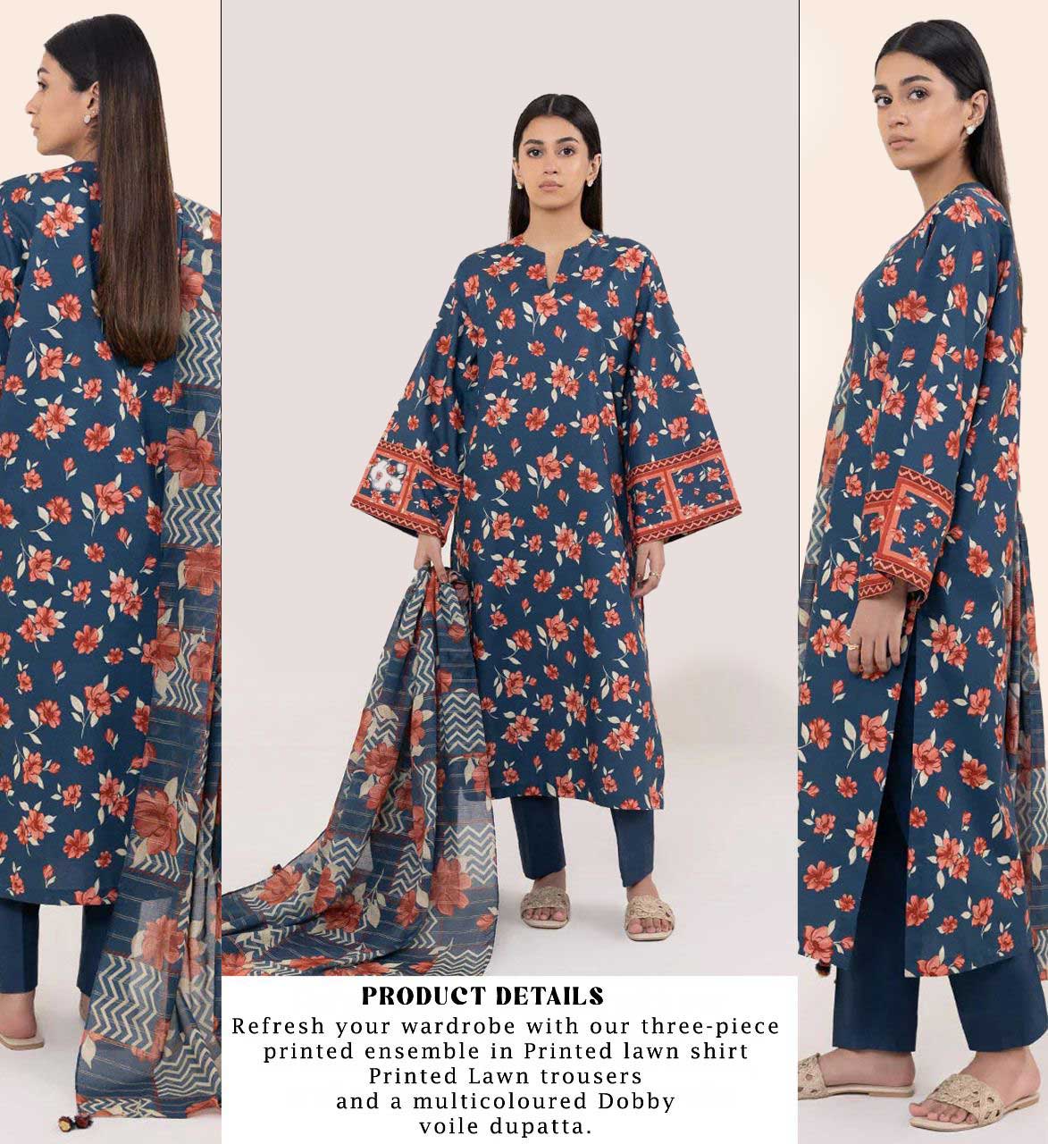 SAPPHIRE Day to Day (Premium BANADORIYAA STYLE LAWN) Lawn 3pc SH107